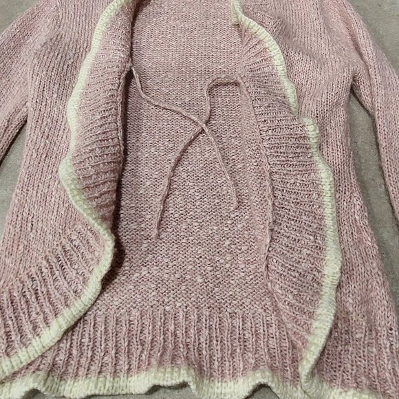 Mac & Jac  Acrylic/Cotton/Mohair Sweater - Light Pink/White - Size Medium - Picture 8 of 11